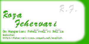 roza fehervari business card